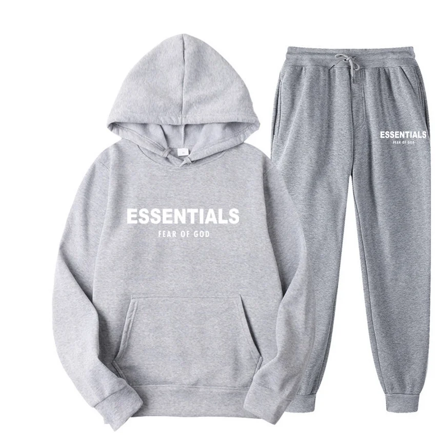 Essentials Hoodie Fear of God Light Gray TrackSuit Essentials Hoodie Fear of God Light Gray TrackSuit