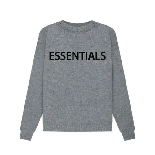 Essentials Overlapped Gray Sweater Essentials Overlapped Gray Sweater