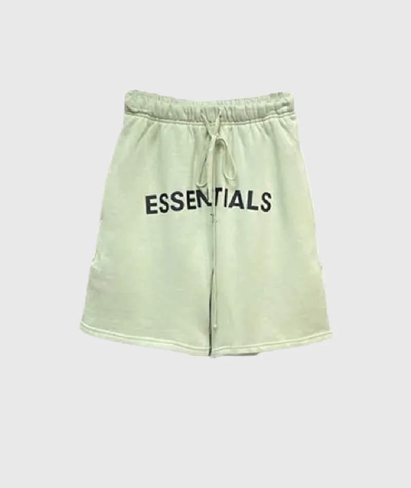 Essentials Fear of God Logo Shorts Green Essentials Fear of God Logo Shorts Green