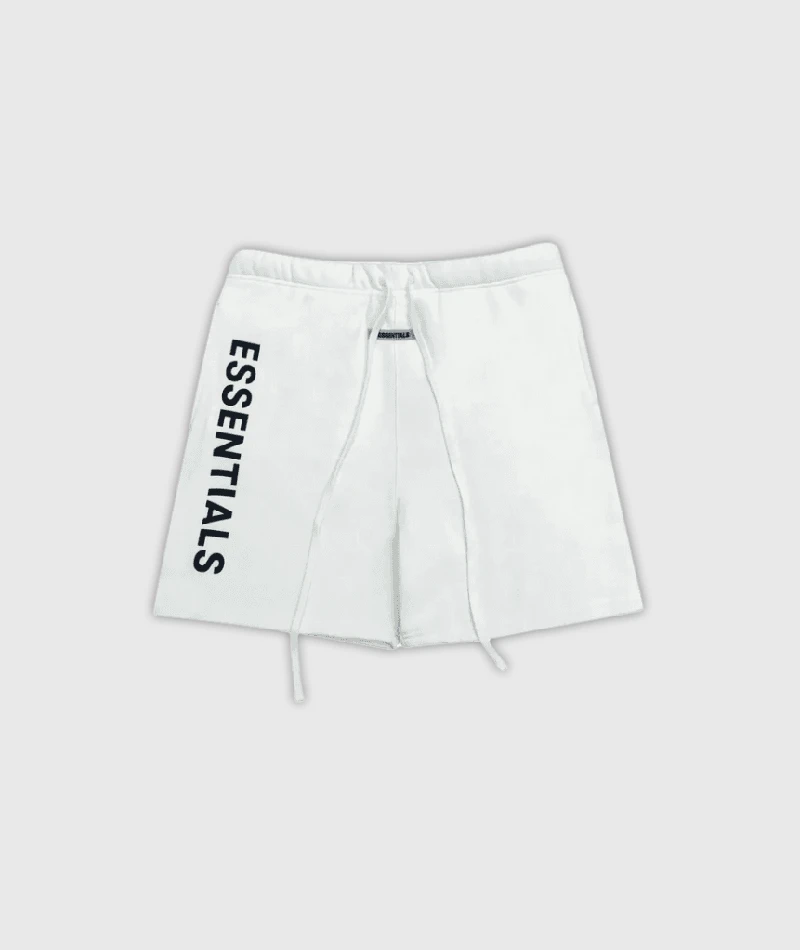 Essentials Fear of God Logo Shorts White Essentials Fear of God Logo Shorts White